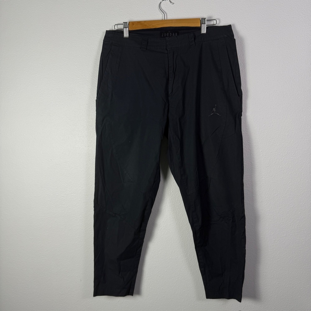 Jordan Woven Pants Mens 32 Black Excellent Tapered Jumpman Logo Athletic Casual